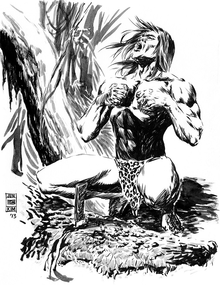 Tarzan - Pulp Sketch Challenge by Jun Bob Kim